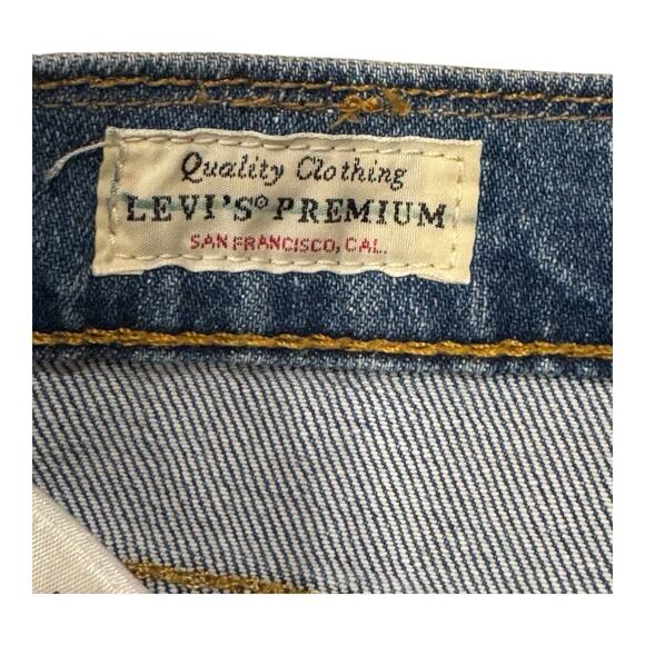 Levi’s Men's Hi Ball Roll Jeans Size 33 Blue Medium Wash Logo Stripe Stretch - Picture 4 of 9